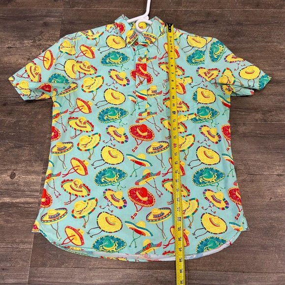 Chubbies 1/4 Button Hawaiian Shirt Men Size Medium Sombreros Pocket - Picture 5 of 7